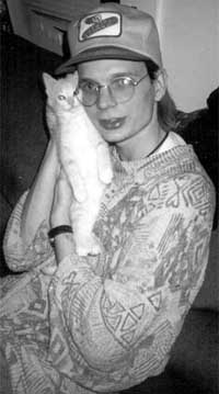 Joe with Charybdis mascot - Ivy; photo by Gregor Mortis