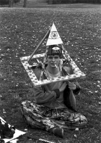 Joe as Triangle Man; photo by Gregor Mortis